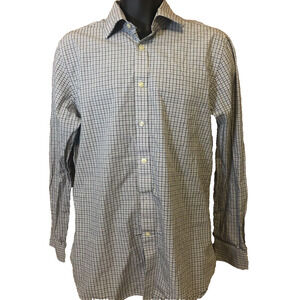 Michael Kors Mens Dress Shirt Size 16 34/35 Plaid Long Sleeve Button Front slim